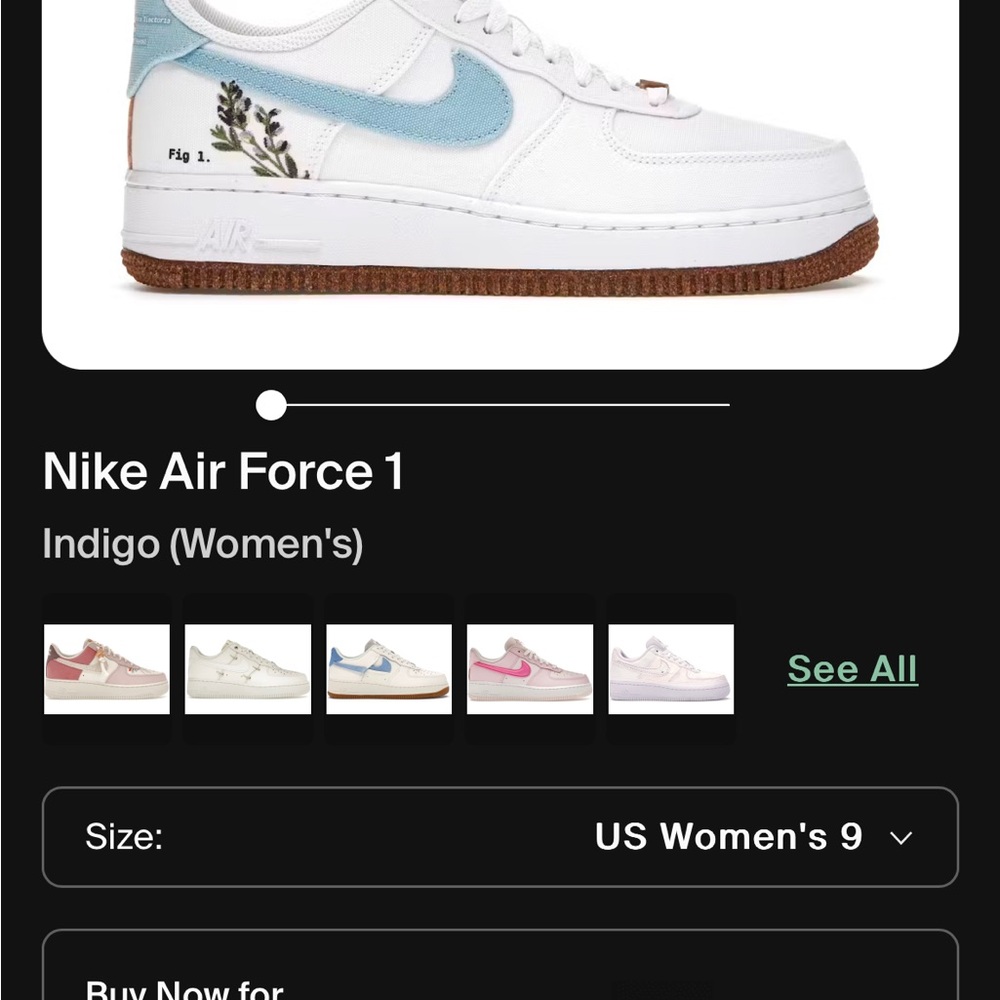 Nike Air Force 1 Indigo Women's Sneakers - White and Light Blue